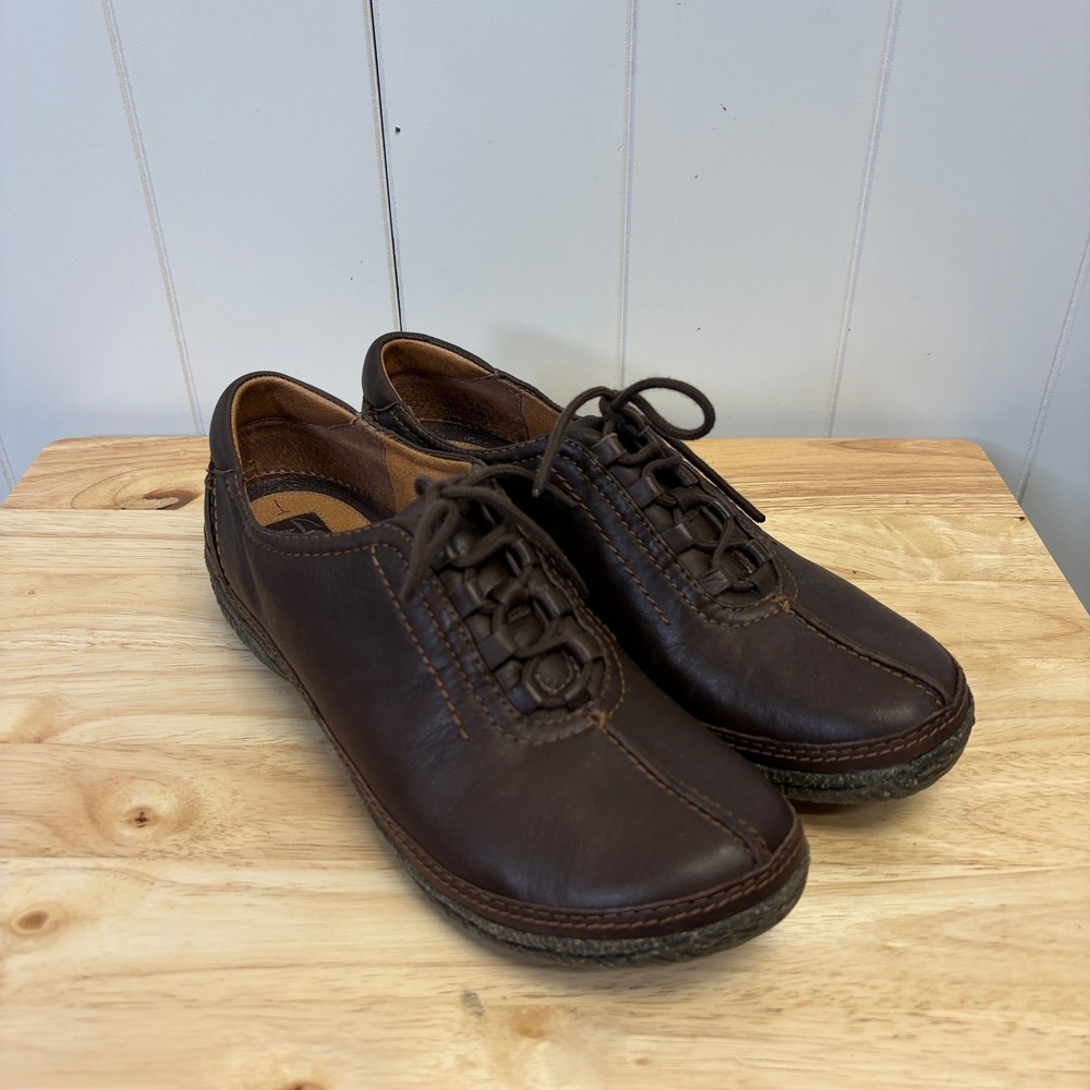 Clarks Artisan Y2K Classic Leather Lace Up Loafers Women Size 10M Brown Earthy
